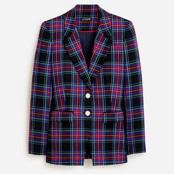 J. Crew Jackets & Blazers - J. Crew Women's Black Plaid Blazer with Red & Blue Accents